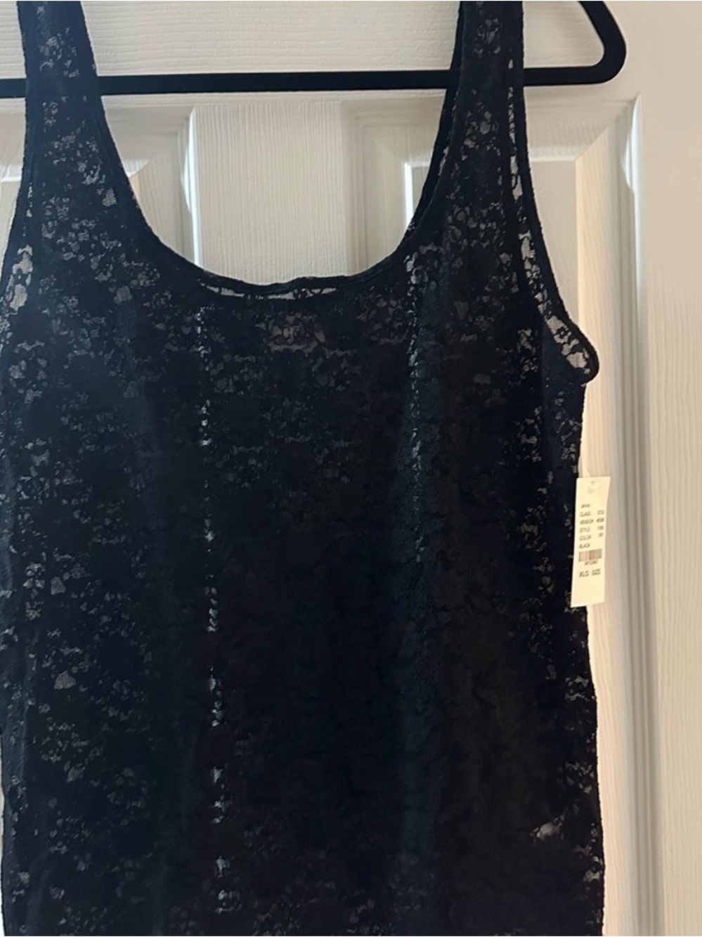 Black and Ivory Lace Tank Top - Women's Sleeveless Lace Layering Top